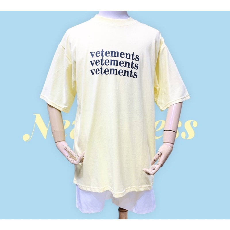 tay lở cotton khô form rộng màu mỡ gà VETEMENT