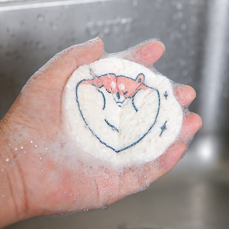 Miếng Bọt Biển Rửa Chén Bằng Gỗ Nén Thấm Hút Nước Lớn MM