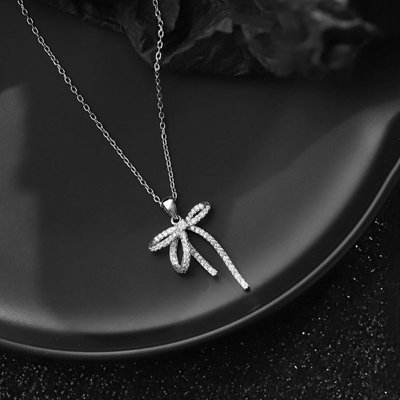 Vòng cổ Mặt Nơ Đính Đá Nhiều Màu Sắc Lấp Lánh Phong Cách Hàn Quốc Cho Nữ