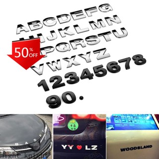 Sticker biểu tượng logo kim loại hình chữ cái 3d mạ màu crôm trang trí xe hơi chất lượng cao 25mm DIY