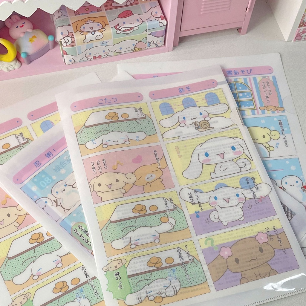 Túi Đựng Thẻ A4 Bằng PVC Họa Tiết Hoạt Hình Sanrio mymelody Kuromi Cinnamoroll Pachacco Dễ Thương