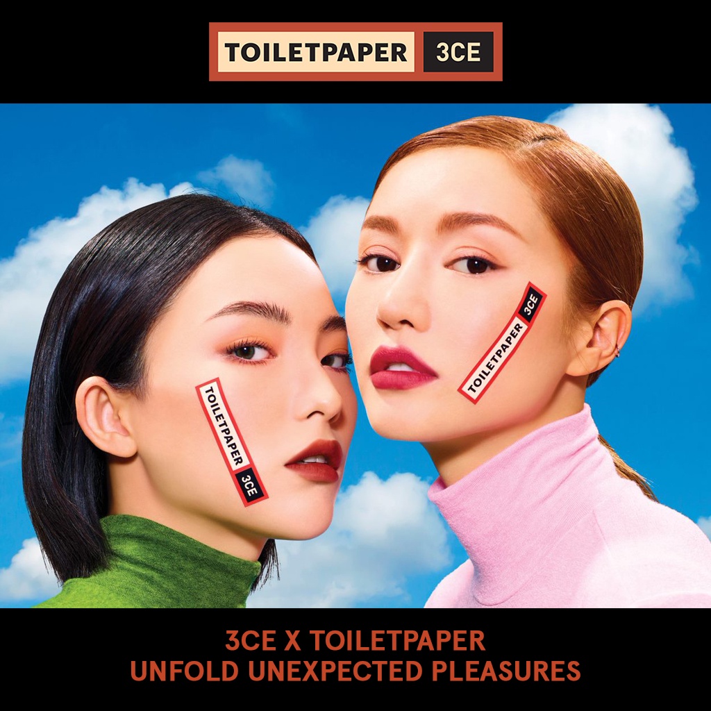 Túi phao đựng Mỹ phẩm 3CE Padded Cube Pouch (TOILETPAPER) | Official Store ACC Make up Cosmetic