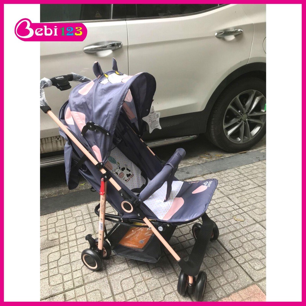 Xe đẩy Bò Sữa có mái che gấp gọn tiện lợi cho bé