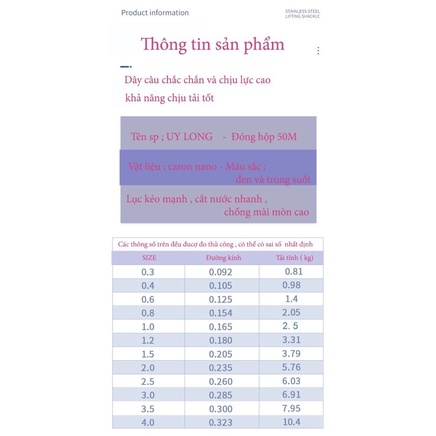 Cước Thẻo đơn đài Uy Long chính hãng Tải cá Cao