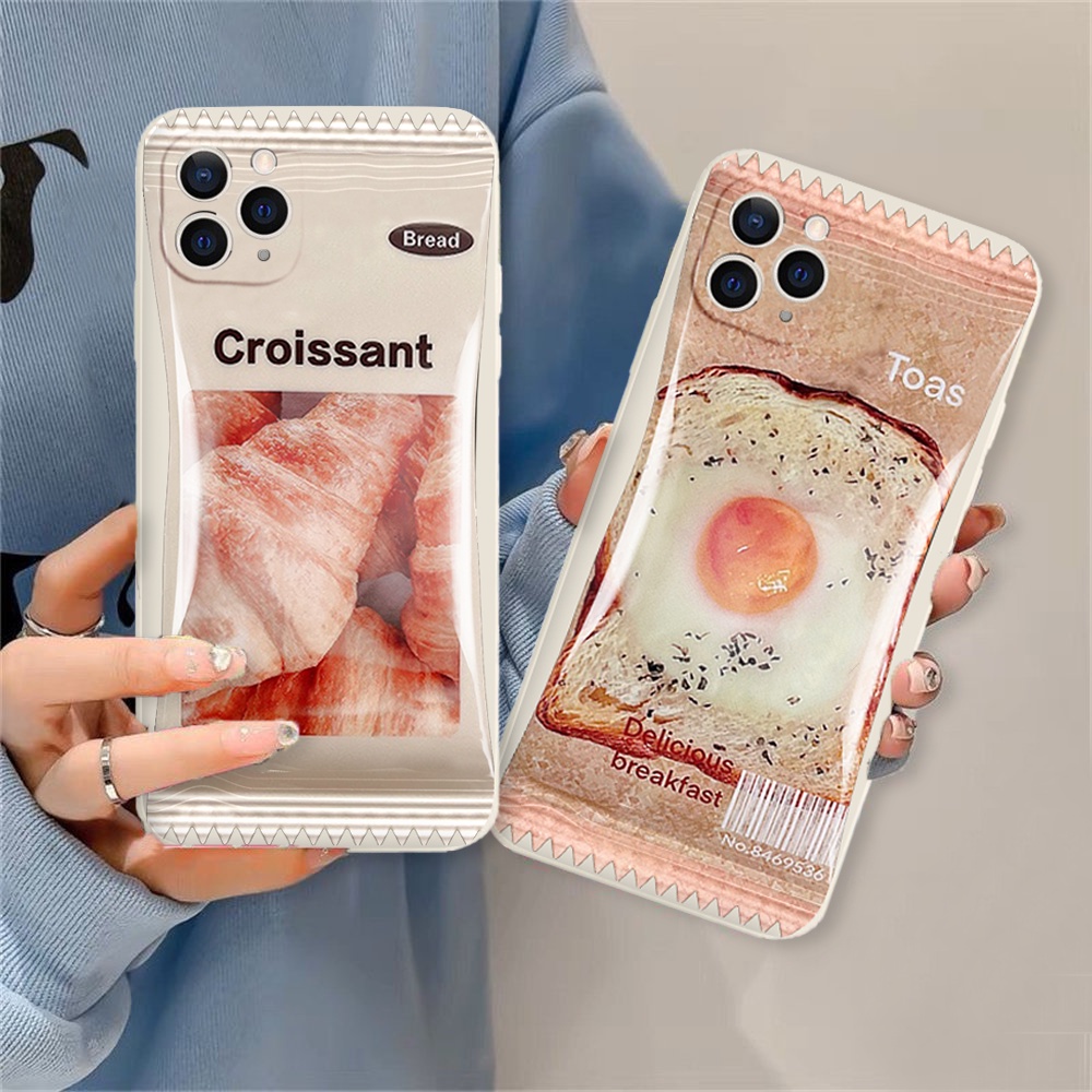 Ốp lưng iphone vỏ kẹo bánh mỳ trứng ốp vuông bảo vệ cam 6/6splus/7/7plus/8/8plus/x/xr/xs/11/12/13/14/pro/max/plus/promax