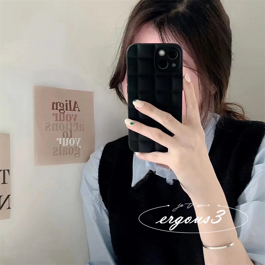 Ốp Điện Thoại Mềm Họa Tiết Caro Trắng Đen Đơn Giản Cho iPhone 14 13 12 11 Pro Max SE2020 X XR Xs Max 7 8 Plus