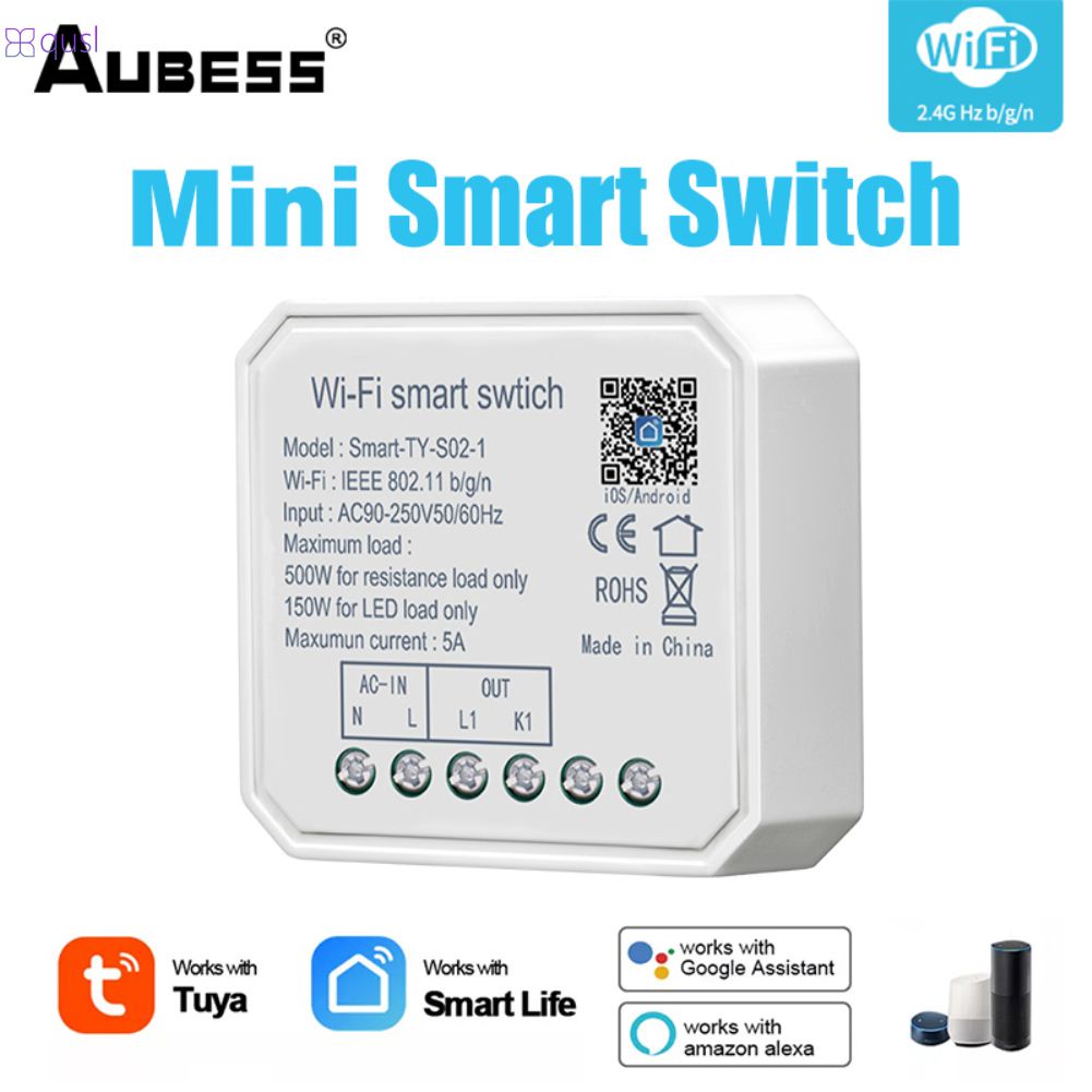GOOGLE Mô Đun Công TắC ĐèN WiFi Thông Minh Mini 1 / 2 ĐiềU KhiểN Từ Xa KèM Phụ KiệN qusl