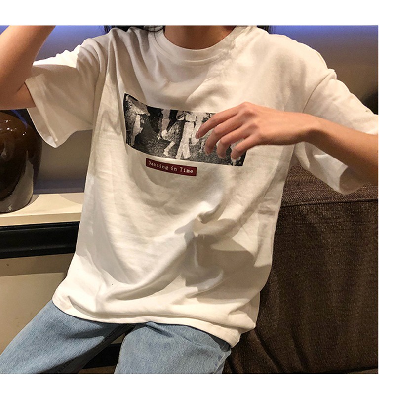 NRVP Áo Thun Unisex Mùa Hè Dáng Suông Tay Cộc Phong Cách Hàn Quốc Cho Nam Nữ