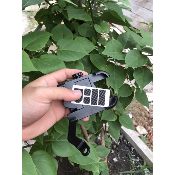 Kẹp điện thoại nhôm gắn chân gương xoay gập 360