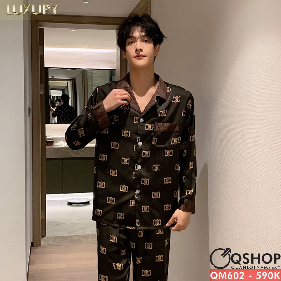Bộ đồ pijama nam quần dài, tay dài luxury QSHOP QM602