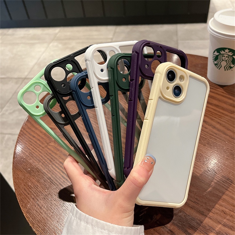 Ốp Điện Thoại silicon Cứng Mềm Bo Viền Chống Sốc Màu Trong Suốt Sang Trọng Cho iPhone 14 Plus 13 12 11 Pro MAX XR X XS MAX
