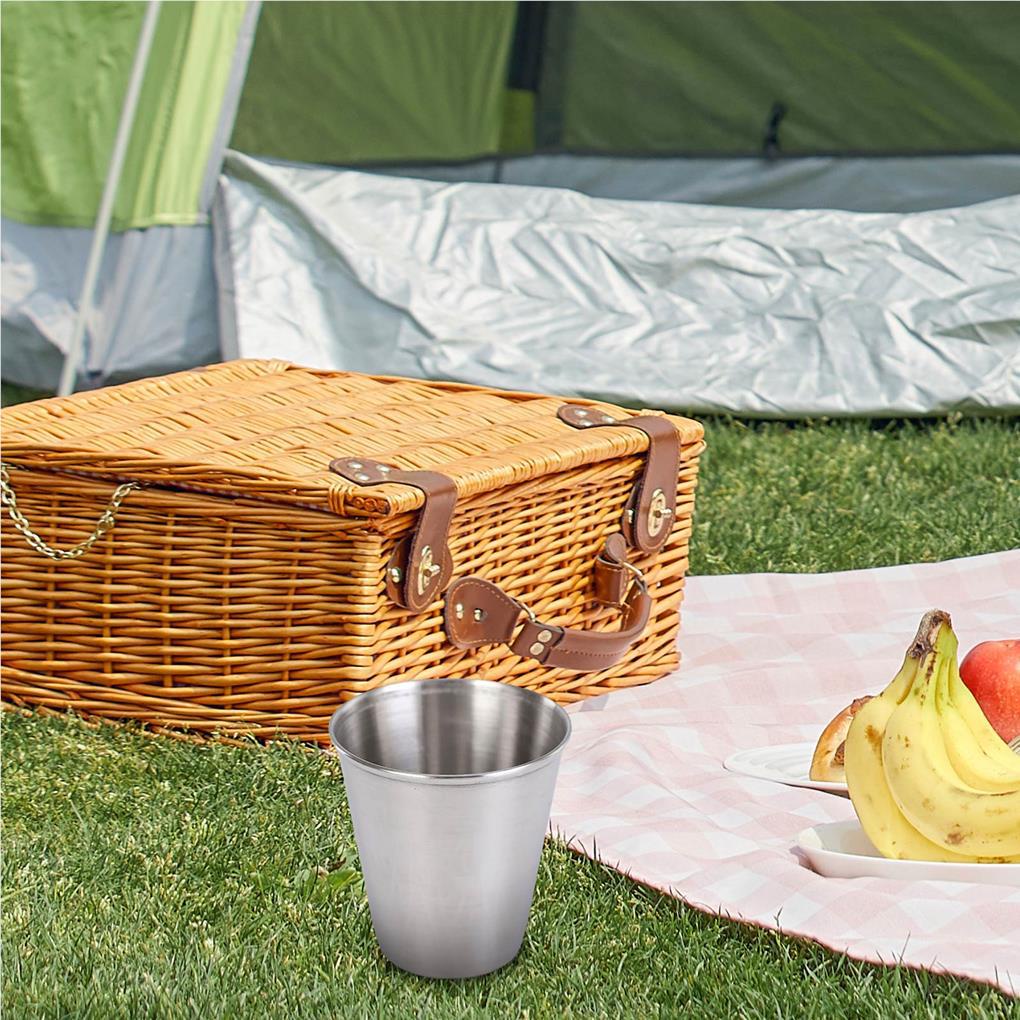 Set 4 Cốc Nước Du Lịch Đa Năng Gọn Nhẹ Chống Mài Mòn Kèm Túi Đựng