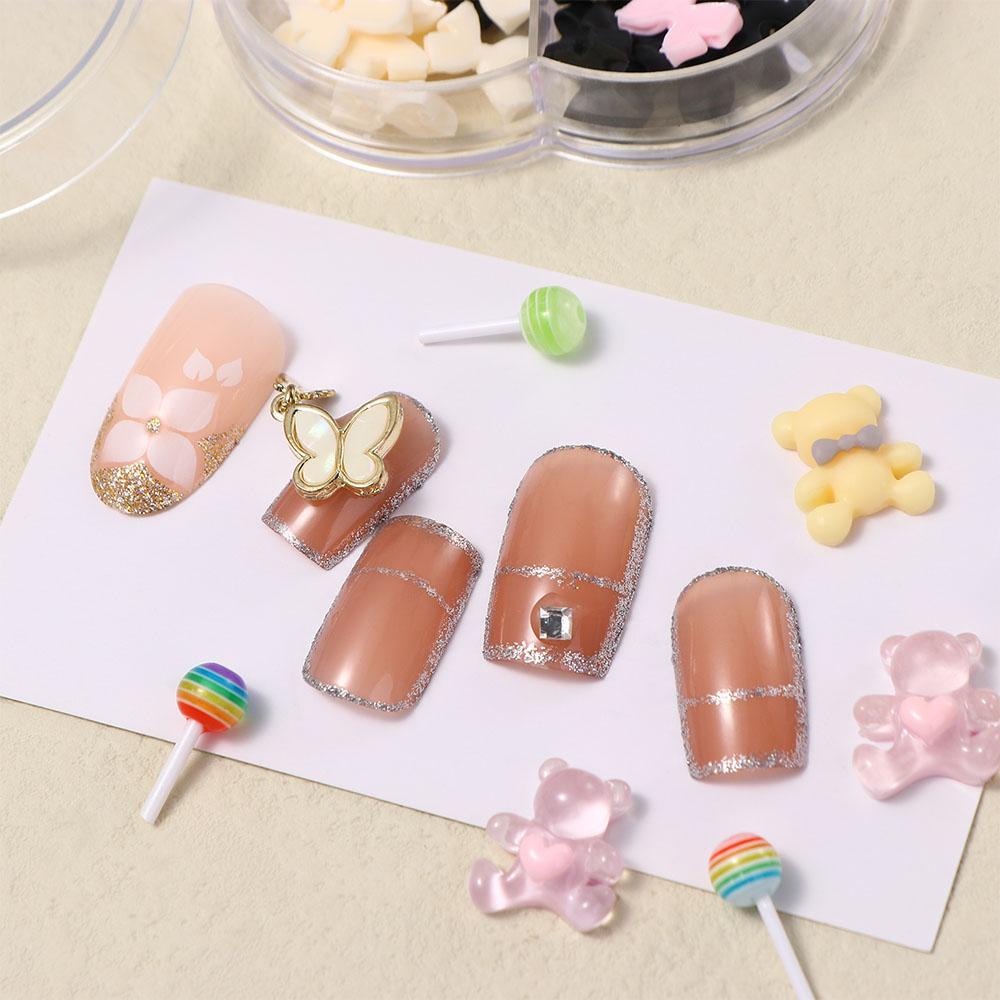 Phụ Kiện Trang Trí Móng Nghệ Thuật Trong Suốt Hình Bướm / Trái Tim 3D DIY