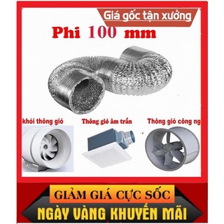 Ống bạc thông gió Phi 100mm , máy hút mùi dài 1m - 8m Dẫn thông gió cho máy hút mùi