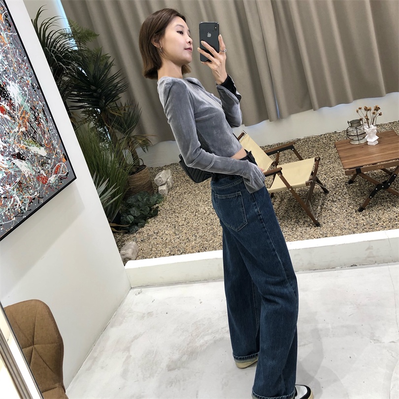 Áo Thun Tay Dài Chất Nhung Thiết Kế Ôm Sát Hợp Thời Trang