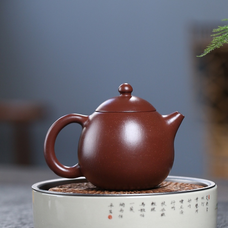 Ấm Tử Sa Nghi Hưng Long Đán 200 ml (Tử Chu Nê, Lọc Tổ Ong)