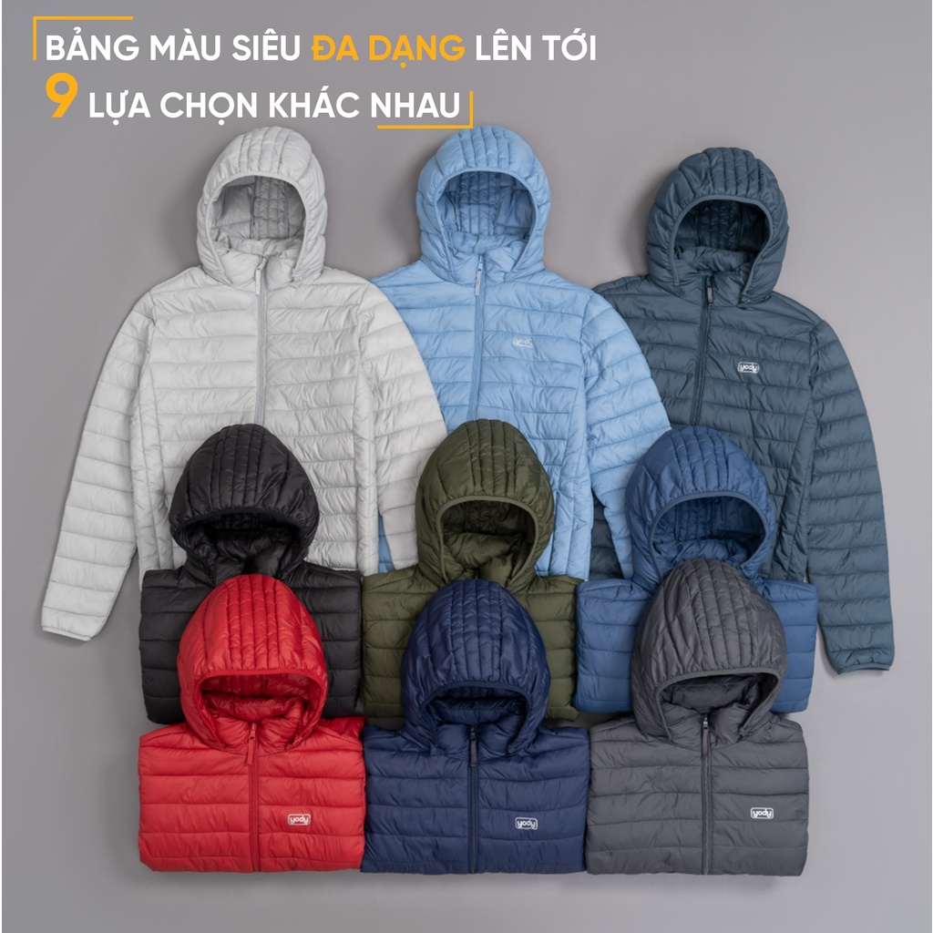 Áo khoác phao nam YODY siêu nhẹ giữ ấm tốt mũ có thể tháo rời - PHM5001