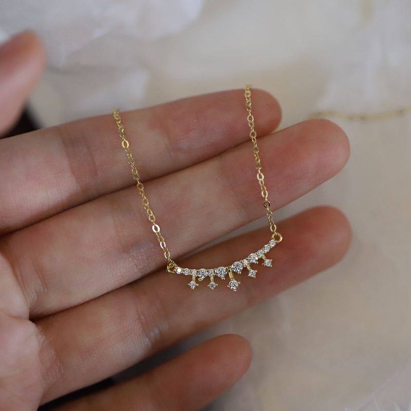Vòng cổ nữ bạc S925 Sterling，Toàn bộ dây chuyền Kim cương bằng bạc nguyên chất, Phụ nữ cao cấp thời trang