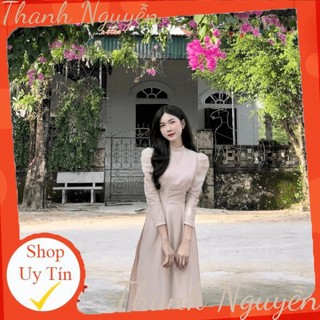 Áo dài vai bồng , Áo dài voon tơ lụa 4 tà may sẵn - Áo Dài Thanh Nguyễn