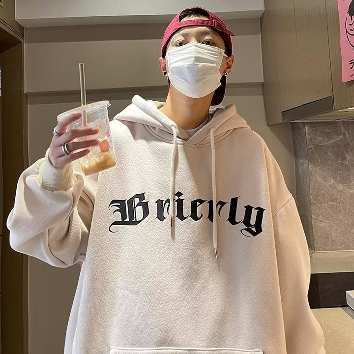 Áo Hoodie Tay Dài Oversize In Chữ Thời Trang Cho Nam Nữ