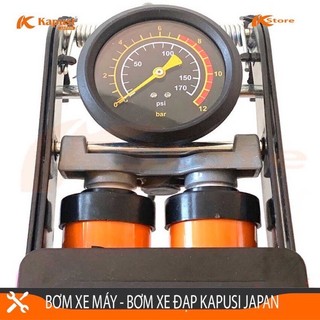 Bơm đạp chân xe máy xe đạp ô tô 2 ống