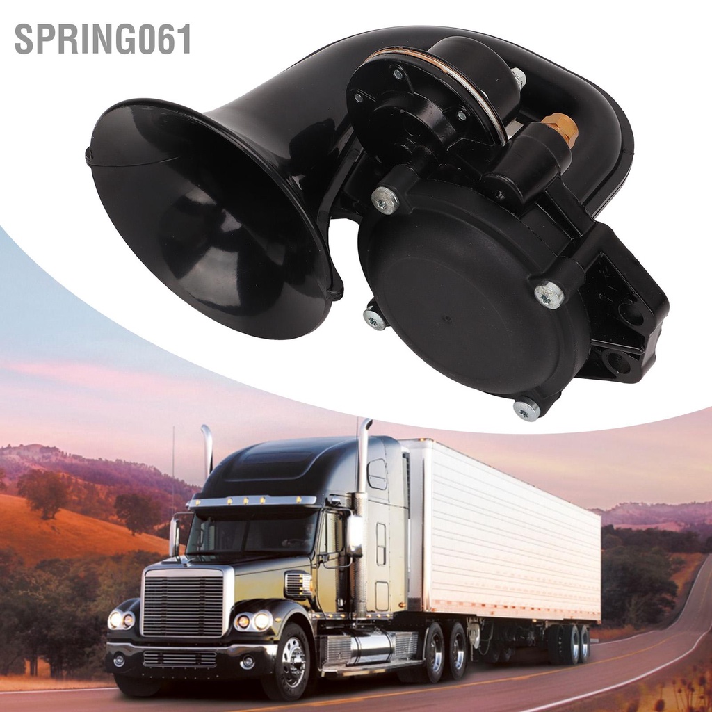 [Hàng Sẵn]   Còi không khí cong 135dB DC 12V 24V Xi lanh uốn điện Super Loud Bộ kèn hơi cho xe tải【Spring061】