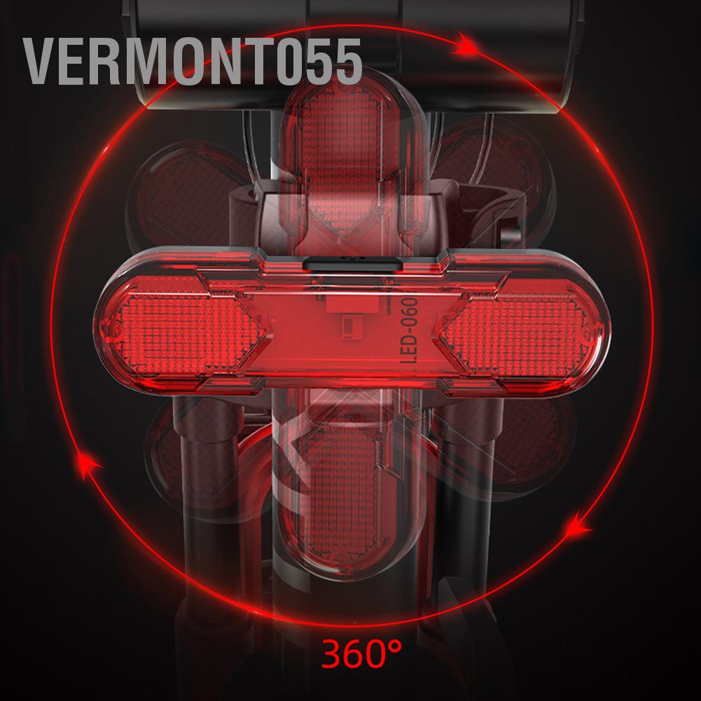 Có thể bán buôn Đèn LED ở đuôi xe đạp có thể sạc lại USB Xe leo núi Cảnh báo an toàn phía sau Vermont055 Hàng giao ngay