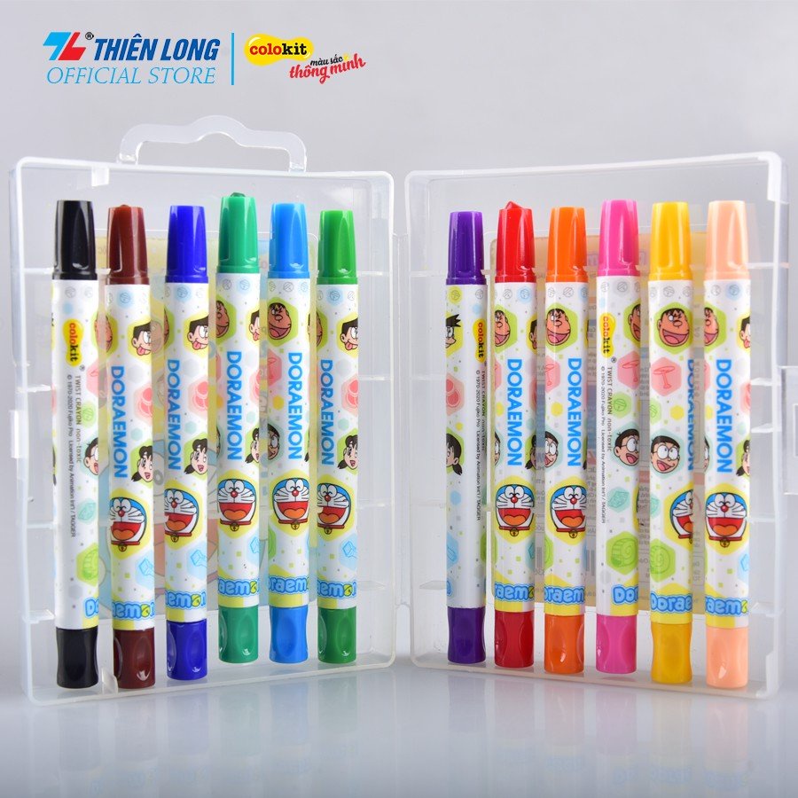 Bút sáp vặn Thiên Long Colokit 12 màu TCR-C007/DO