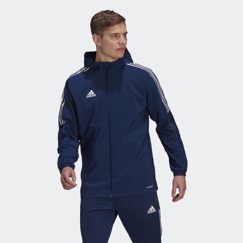 Áo gió nam Adidas Tiro màu xanh - Hàng Chính Hãng
