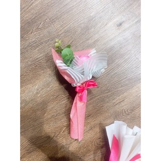 Một Cành Hoa Bông Hồng Sáp Lụa Đỏ 3D 30cm