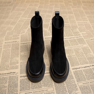 Giày boot cổ ngắn đế mềm dày dặn chống thấm nước thời trang