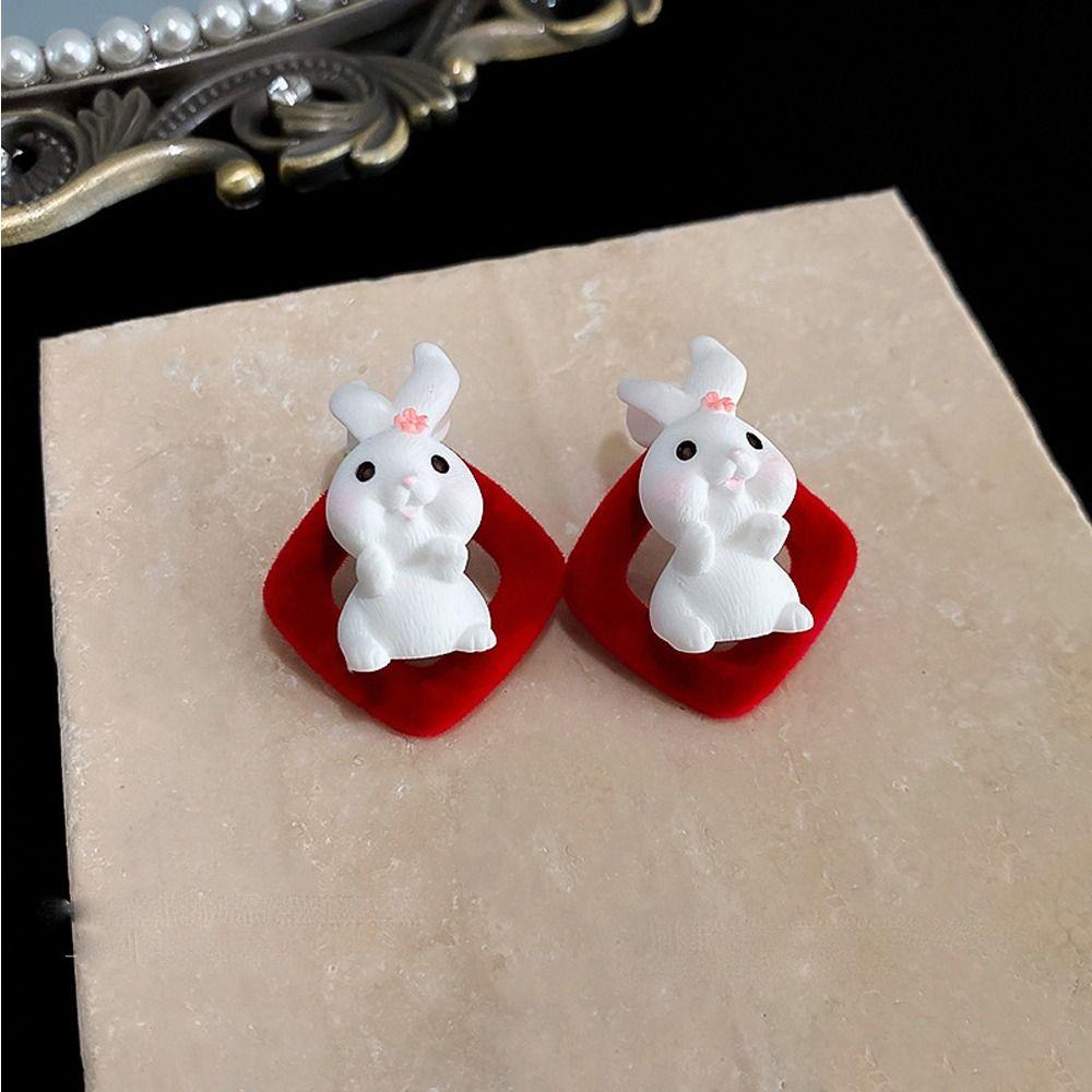 Khuyên Tai Tua Rua Hình Thỏ Cà Rốt / Mèo Dễ Thương Phong Cách Hàn Quốc Cho Nữ