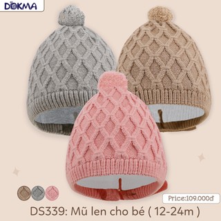 Mũ len lông cừu 2 lớp cho bé Dokma (6-24M)