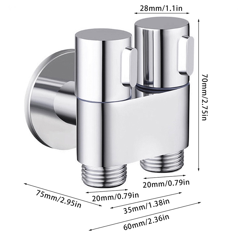 Van Góc 3 Chiều G1 / 2 3 Van Điều Khiển Nước Vệ Sinh Toilet Mới