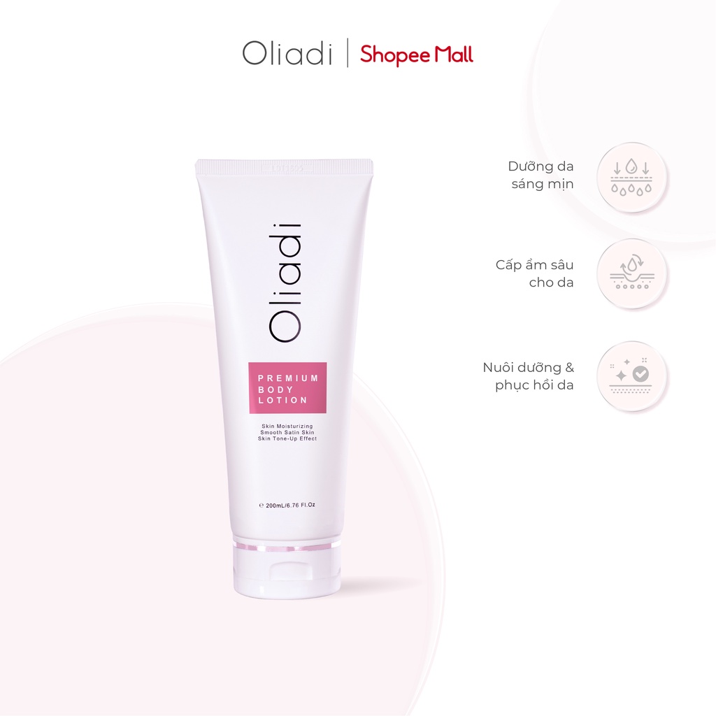 OLIADI - - Kem Body Oliadi Dưỡng Trắng Toàn Thân Với Công Nghệ Hạt Nano Phân Tử 200ml