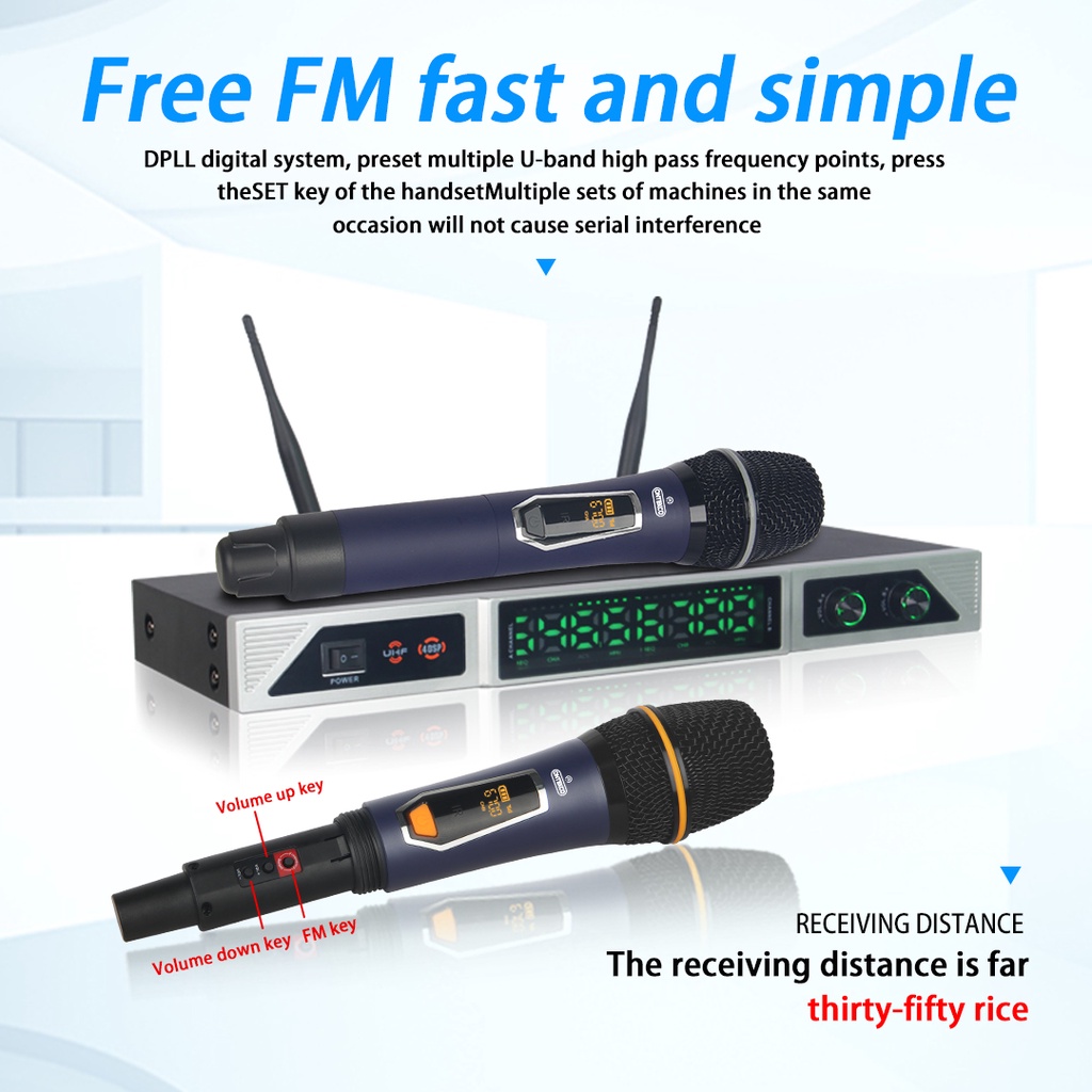 Micro không dây ONTEKCO MF338 cao cấp đa năng đầu thu phát sóng UHF