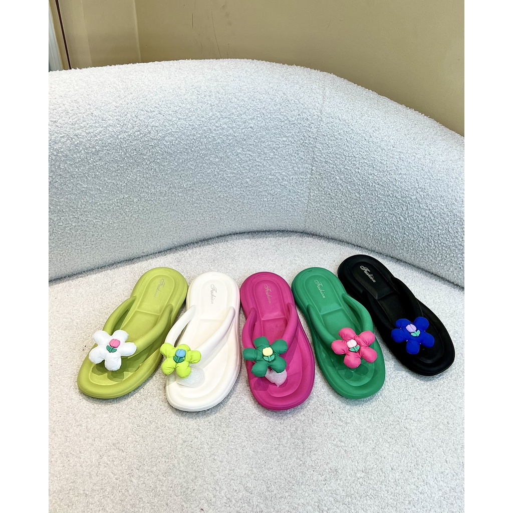 Dép xốp  gắn hoa nữ tính, duyên dáng - HN603