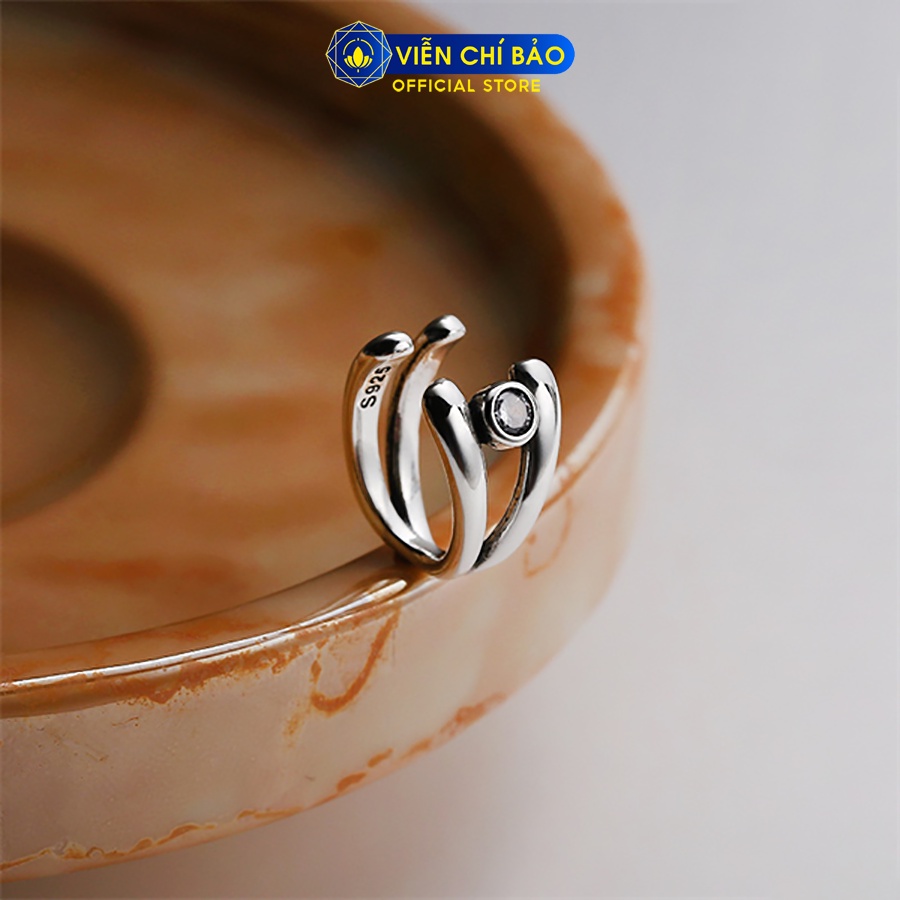Bông tai bạc nữ  kẹp vành Queen (1 chiếc) chất liệu bạc 925 thời trang phụ kiện trang sức Viễn Chí Bảo B000340