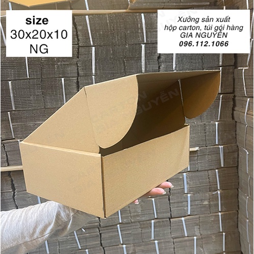 20 hộp carton NẮP GÀI 30x20x10 dùng đựng quần áo, sách vở - hộp nắp gài 2 bên hông chắc chắn