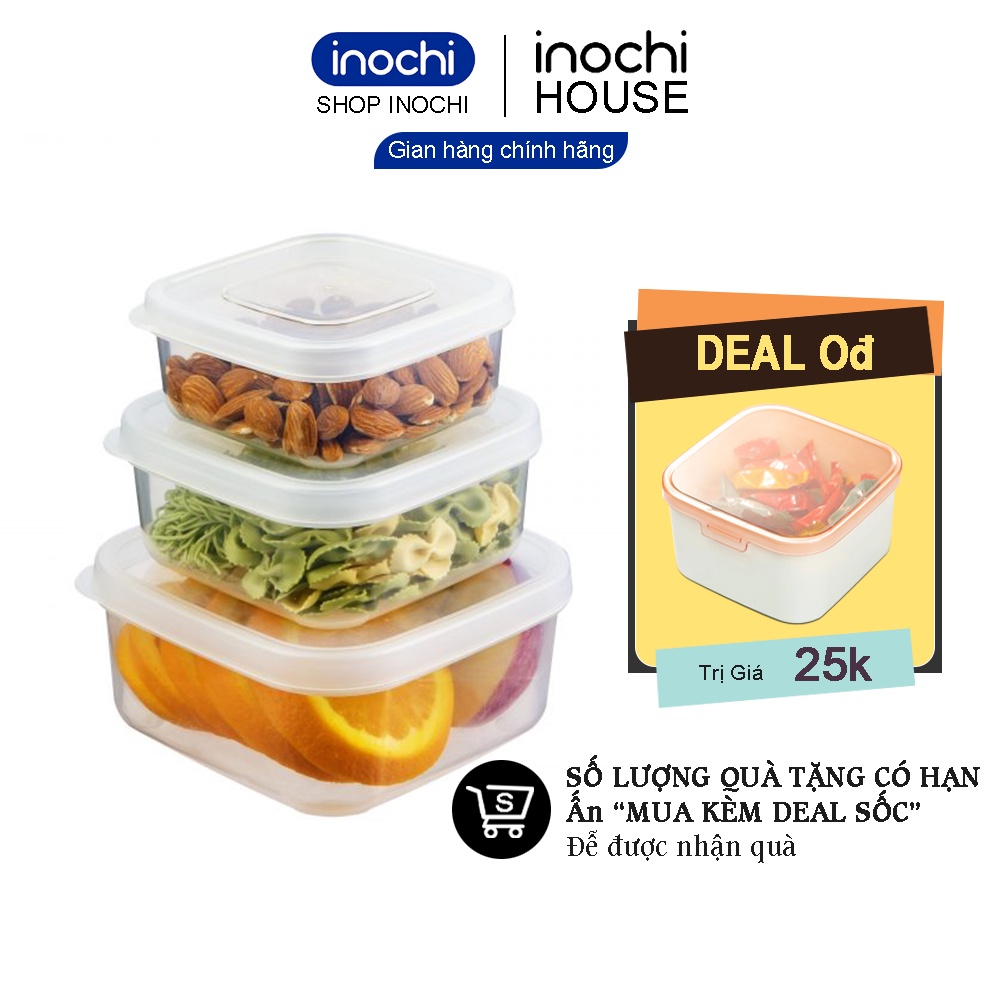 Hộp Nhựa Đựng Thực Phẩm Hộp Vông Thức Ăn Hokkaido INOCHI Nhựa Cao Cấp Trong Suốt Bền Chịu Nhiệt Cao 750-1500-2500