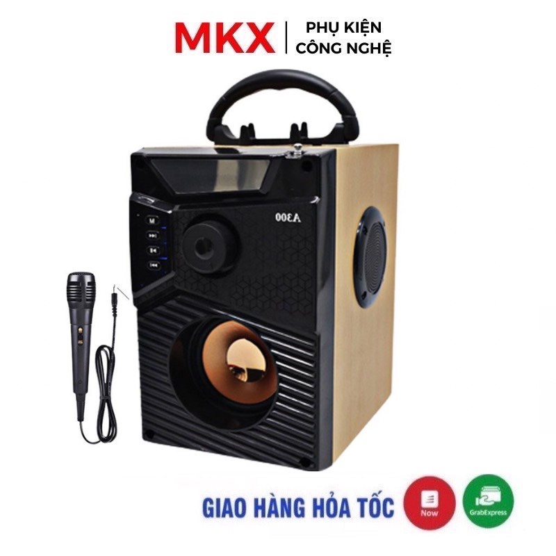 Loa bluetooth karaoke mini mới A300 công suất lớn không dây có mic âm thanh siêu hay bass khỏe Bảo hành 1 đổi 1 6 tháng