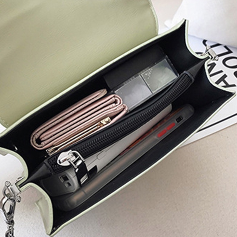 Túi Đeo Chéo Dáng Vuông Nhỏ Phối Dây Đeo Sợi Xích Thời Trang Cho Nữ