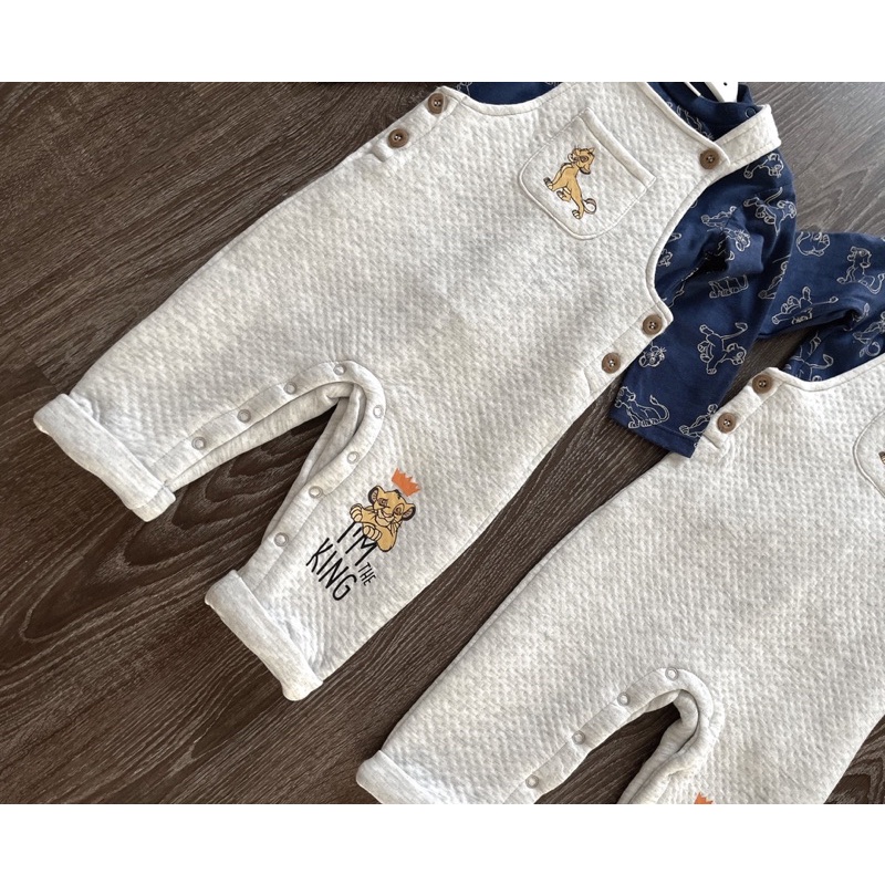 Set áo+yếm chần bông cho bé trai sz 18/24M, 2/3y