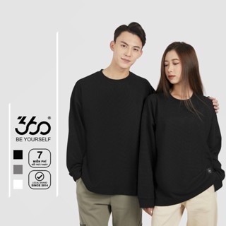 Áo thun tay dài nam nữ cổ tròn thương hiệu 360Boutique áo phông thu đông form rộng Unisex - ATDOL527
