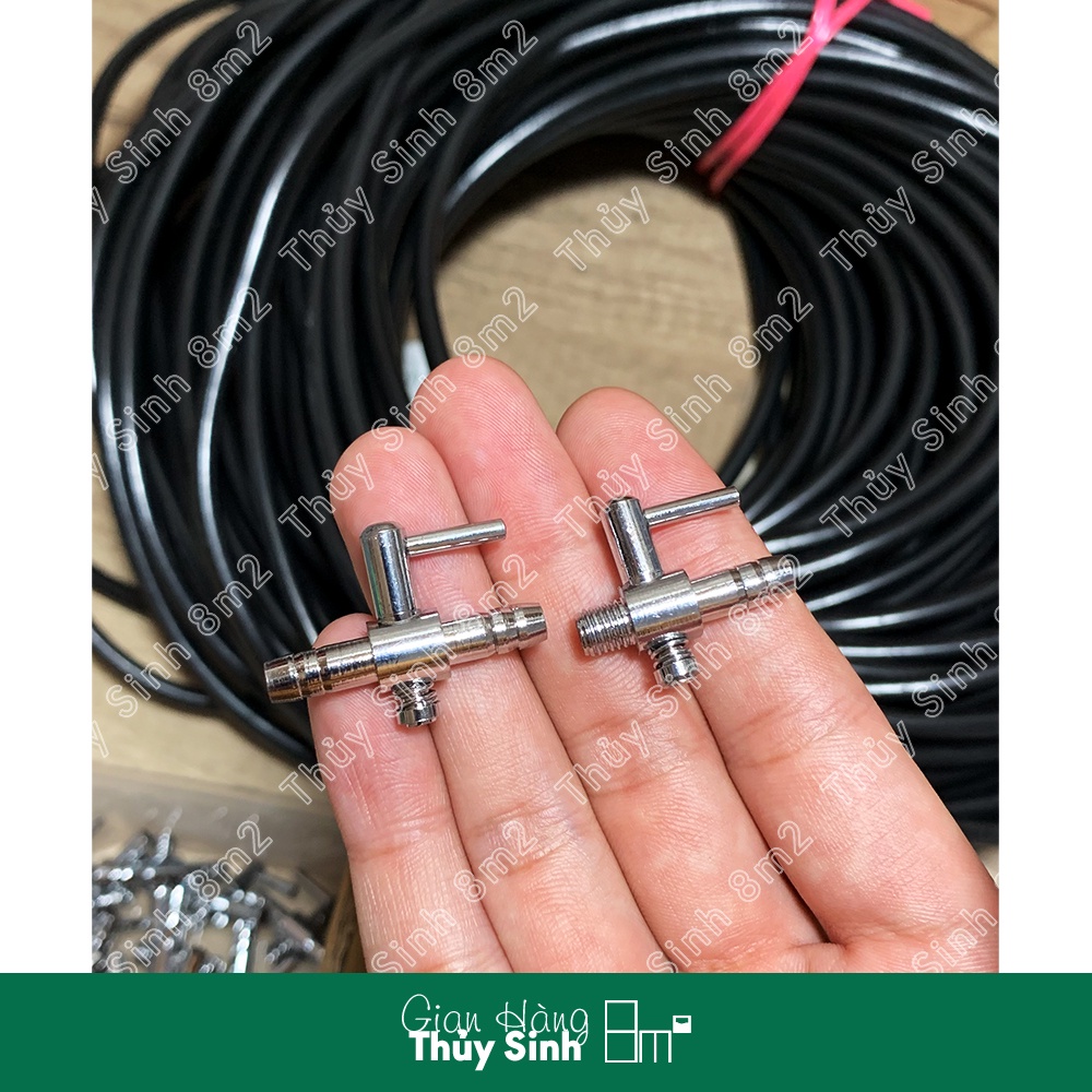 Van Inox, Nhựa Chia Khí, Tinh Chỉnh Khí Oxy, CO2 | Ren Vặn, Nối 2 Đầu | 8m2