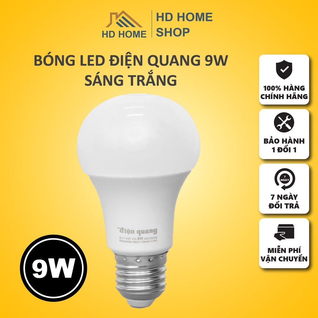Đèn led bulb Điện Quang 9W BU11A60 (sáng trắng)
