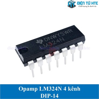Ic opamp 4 kênh lm324 lm324n chân cắm dip-14