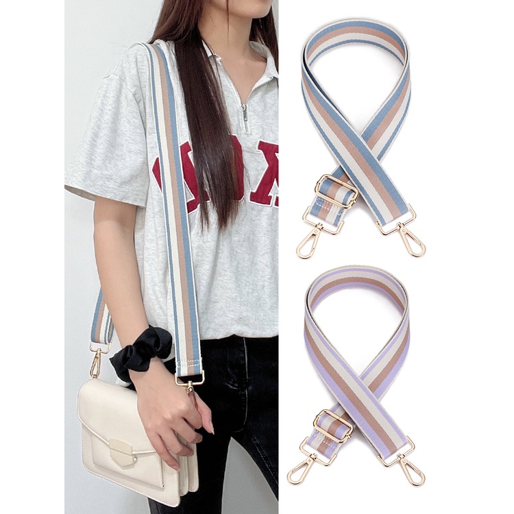 Dây Đeo Túi Xách Bản Rộng 3.8cm Họa Tiết Kẻ Sọc Màu Sắc Tương Phản Tùy Chỉnh Tiện Dụng