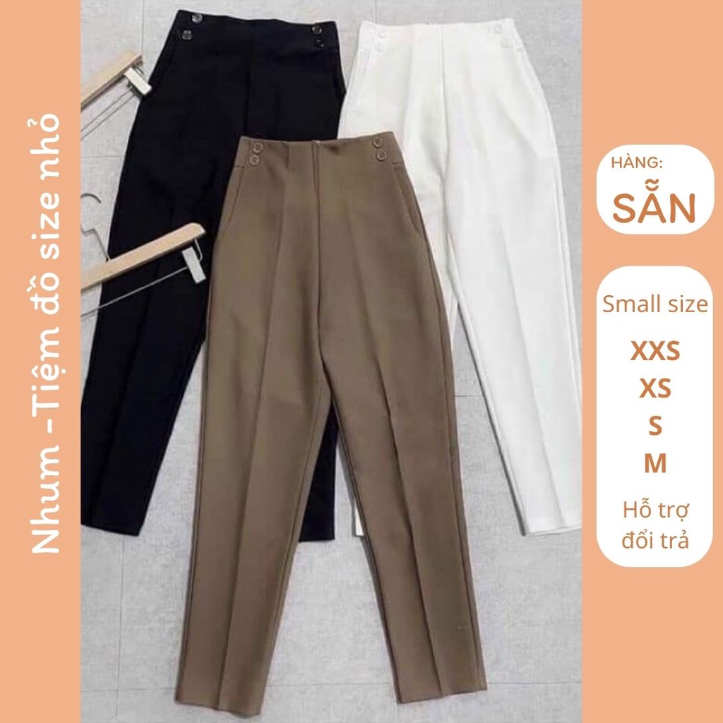 Quần tây công sở cho nấm lùn, eo từ 58cm. Quần baggy size nhỏ 4cúc.