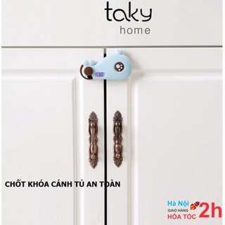 Khóa Chốt Cánh Tủ Hình Cá Voi Dễ Thương, Chốt Tủ Đa Năng, An Toàn Cho Bé, Sử Dụng Miếng Dán 3M Chắc Chắn. TakyHome 3108